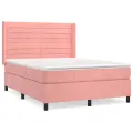 cadre de lit avec matelas Rose 140x190 cm Velours