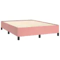 cadre de lit avec matelas Rose 140x190 cm Velours