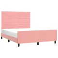Cadre de lit avec tête de lit Rose 140x200 cm Velours