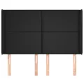 Tête de lit avec oreilles Noir 147x16x118/128 cm Similicuir