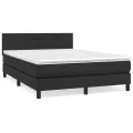 cadre de lit avec matelas Noir 140x200 cm Similicuir