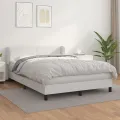 cadre de lit avec matelas Blanc 140x200cm Similicuir