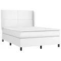 cadre de lit avec matelas Blanc 140x190cm Similicuir