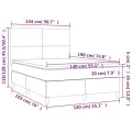 cadre de lit et matelas LED Noir 140x190 cm Velours