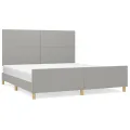 Cadre de lit avec tête de lit Gris clair 160x200 cm Tissu