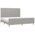 Cadre de lit avec tête de lit Gris clair 160x200 cm Tissu