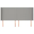 Tête de lit avec oreilles Gris clair 163x16x118/128 cm Tissu