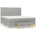 cadre de lit avec matelas Gris clair 160x200cm Tissu