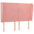 Tête de lit avec oreilles Rose 147x23x118/128 cm Velours