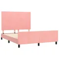 Cadre de lit avec tête de lit Rose 140x190 cm Velours