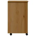Armoire roulante avec tiroirs MOSS bois de pin marron miel