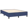 cadre de lit avec matelas Bleu 140x200 cm Tissu