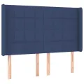 cadre de lit matelas et LED Bleu 140x200 cm Tissu