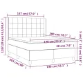 cadre de lit matelas et LED Bleu 140x200 cm Tissu