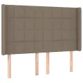 cadre de lit matelas et LED Taupe 140x200 cm Tissu