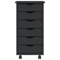 Armoire roulante avec tiroirs MOSS gris bois de pin solide
