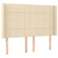 cadre de lit matelas et LED Crème 140x190 cm Tissu