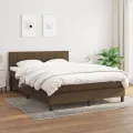 cadre de lit avec matelas Marron foncé 140x200 cm
