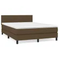 cadre de lit avec matelas Marron foncé 140x200 cm