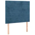 cadre de lit matelas LED Bleu foncé 90x200cm Velours