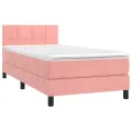 cadre de lit avec matelas Rose 90x200 cm Velours