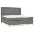 cadre de lit avec matelas Gris foncé 180x200cm Tissu