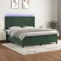 cadre de lit avec matelas LED Vert foncé 180x200 cm