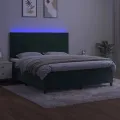 cadre de lit avec matelas LED Vert foncé 180x200 cm