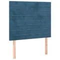 Cadre de lit avec tête de lit Bleu foncé 90x190 cm Velours