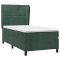 cadre de lit avec matelas Vert foncé 90x190 cm