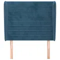 Tête de lit avec oreilles Bleu foncé 93x23x118/128 cm Velours