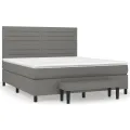 cadre de lit avec matelas Gris foncé 180x200cm Tissu