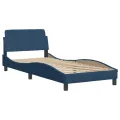 Cadre de lit avec lumières LED bleu 80x200 cm tissu