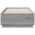 Cadre de lit avec lumières LED sonoma gris 90x200 cm