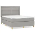 cadre de lit avec matelas Gris clair 140x190cm Tissu