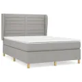 cadre de lit avec matelas Gris clair 140x190cm Tissu