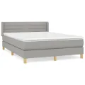 cadre de lit avec matelas Gris clair 140x200cm Tissu