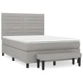 cadre de lit avec matelas Gris clair 140x200cm Tissu