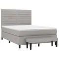 cadre de lit avec matelas Gris clair 140x200cm Tissu
