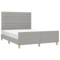 Cadre de lit avec tête de lit Gris clair 140x190 cm Tissu