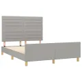 Cadre de lit avec tête de lit Gris clair 140x190 cm Tissu