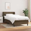 cadre de lit avec matelas Marron foncé 80x200 cm
