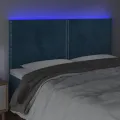 Tête de lit à LED Bleu foncé 160x5x118/128 cm Velours