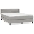 cadre de lit avec matelas Gris clair 140x190cm Tissu