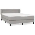 cadre de lit avec matelas Gris clair 140x200cm Tissu
