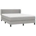 cadre de lit avec matelas Gris clair 140x200cm Tissu