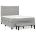 cadre de lit avec matelas Gris clair 140x190cm Tissu