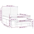 cadre de lit avec matelas Gris clair 140x190cm Tissu