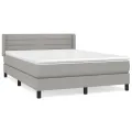 cadre de lit avec matelas Gris clair 140x200cm Tissu