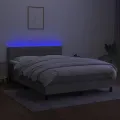 cadre de lit et matelas et LED Gris clair 140x200 cm